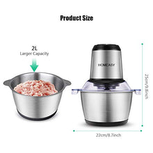 Carica l&#39;immagine nel visualizzatore di Gallery, Tritatutto Elettrico, homeasy 2L Frullatore Multifunzionale con Ciotola in