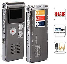 Carica l&#39;immagine nel visualizzatore di Gallery, Wiiguda@8GB Registratore Audio Digitale USB Registratore Vocale Portatile con Microfono Multifunzionale&amp;MP3 Lettore con Display LCD
