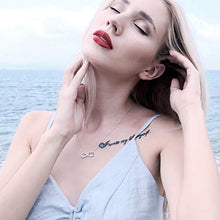 Carica l&#39;immagine nel visualizzatore di Gallery, BlingGem Collane Donna Rosé Fiore Infinito Oro Bianco Placcato Argento 925... - Ilgrandebazar