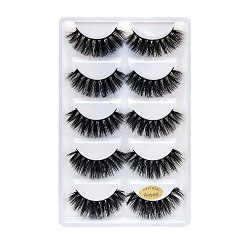 Anself 5 paia di ciglia finte Pure hand-made Thick Long lungo