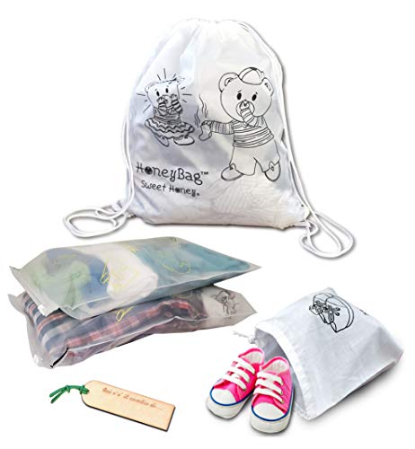 SweetHoney HoneyBag Buste Trasparenti Sacchetti Set Kit Asilo Porta Vestiti...