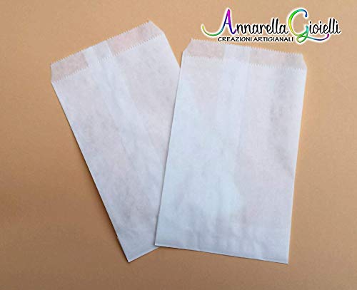 100 pezzi Sacchetti carta bianca, 10x16 centimetri, confettata, bianco,... - Ilgrandebazar
