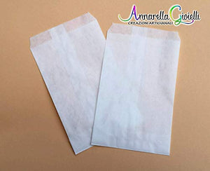 100 pezzi Sacchetti carta bianca, 10x16 centimetri, confettata, bianco,... - Ilgrandebazar