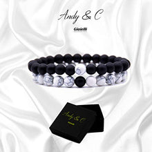 Carica l&#39;immagine nel visualizzatore di Gallery, Andy &amp; C Bracciale Uomo 2 pezzi Con Pietre Naturali Braccialetto Scatola... - Ilgrandebazar
