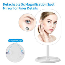 Carica l&#39;immagine nel visualizzatore di Gallery, Aidodo specchio da trucco con luci a LED, portatile e ricaricabile USB...