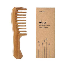 Carica l&#39;immagine nel visualizzatore di Gallery, EQLEF verde legno di sandalo a denti larghi senza mano pettine statico,... - Ilgrandebazar