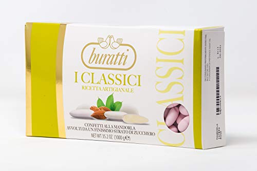 Buratti Confetti alla Mandorla Intera Rosa - 1000 g - Ilgrandebazar