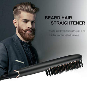 Pettine Elettrico per Uomo Spazzola Liscia Barba Nero E Oro - Ilgrandebazar