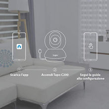 Carica l&#39;immagine nel visualizzatore di Gallery, TP-Link Telecamera Wi-Fi Interno, Videocamera sorveglianza 1080P, Visione Notturna, Audio Bidirezionale, Notifiche in tempo reale del sensore di movimento(Tapo C200)