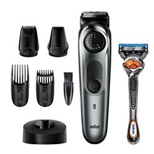 Carica l&#39;immagine nel visualizzatore di Gallery, Braun BT7240 Regolabarba Uomo, Rifinitore, Nero/Grigio Metallizzato
