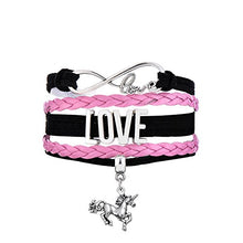 Carica l'immagine nel visualizzatore di Gallery, Bracciale multistrato in pelle con simbolo dell’infinito, ciondolo a Pink - Ilgrandebazar