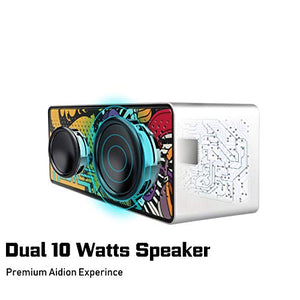 Cassa Bluetooth, Altoparlante Bluetooth Portatili 10W Dual Driver, Argento