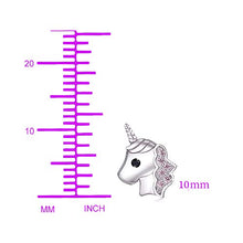 Carica l&#39;immagine nel visualizzatore di Gallery, Orecchini unicorno per ragazze, Rosa Argento 925 a bottone...