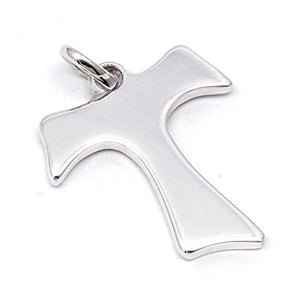 Arfasatti Pendente In Argento 925 TAU Francescano Liscio Fatto a Mano in...