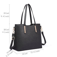 Carica l'immagine nel visualizzatore di Gallery, Miss Lulu Donne Moda borsetta Borsa a tracolla Ecopelle Black