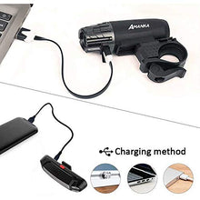 Carica l&#39;immagine nel visualizzatore di Gallery, AMANKA Luce Bici, Luci LED per Bicicletta Ricaricabili USB Impermeabile,...