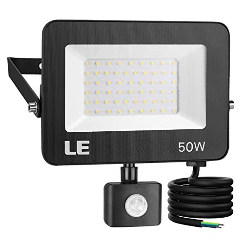 LE Faro LED da Esterno con Sensore di Movimento, 50W 5000 lumen Bianco 50w - Ilgrandebazar