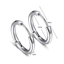 Carica l&#39;immagine nel visualizzatore di Gallery, 5 Paia 15mm Orecchini a Cerchio in acciaio inossidabile per Uomo Donna... - Ilgrandebazar
