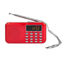 Carica l&#39;immagine nel visualizzatore di Gallery, docooler Mini FM Portatile Radio Altoparlanti con Display LCD Supporto Rosso