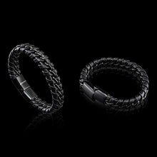 Carica l&#39;immagine nel visualizzatore di Gallery, SERASAR | Bracciale in Pelle Premium per Uomo Nero |Serratura - Ilgrandebazar