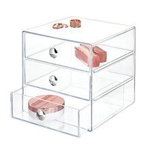 Carica l&#39;immagine nel visualizzatore di Gallery, iDesign Porta trucchi con 3 cassetti, Mini cassettiera per Trasparente