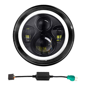 Faro LED 7 pollici, YEEGO 50W 7" per Moto Rotond Angel 1 x 7 "faro