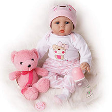 Carica l&#39;immagine nel visualizzatore di Gallery, Bambole Reborn Femmine Realistica Silicone Bianco E Rosa Con Occhi Aperti - Ilgrandebazar