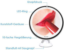 Carica l&#39;immagine nel visualizzatore di Gallery, Auxmir Specchio Ingranditore 10X da 6,5 Pollici Trucco Illuminato...