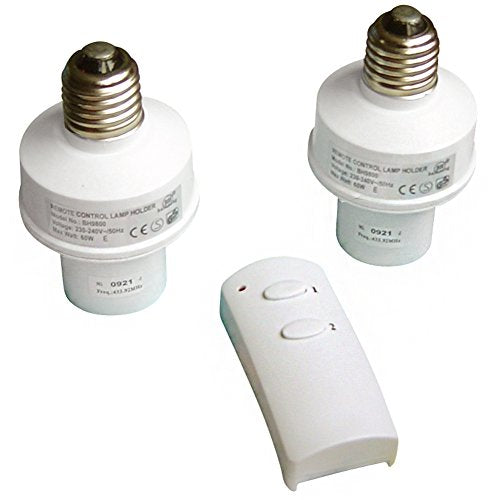 Base Lampadina 2 Pezzi E27 Radiocomandate - 30m di distanza - Norme CE ROHS - Ilgrandebazar