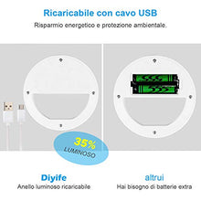 Carica l'immagine nel visualizzatore di Gallery, Diyife Selfie Ring Light, [Ultima Versione] Ricaricabile Luce Dell'Anello Selfie 3 Livelli di Luminosità 36 LED con Clip di Regolazione su Telefono Cellulare per Youtube, Facebook, Live Stream,ECC