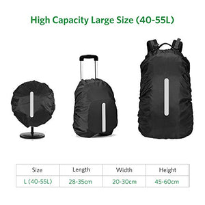 ThorFire Coprizaino Antipioggia, Parapioggia per Zaino L(40-55L), nero