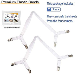 Felly Clip Lenzuola 4 Pezzi Bretelle Regolabili Tipo Lungo-bianco