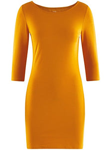 oodji Ultra Donna Abito Basic in Maglia M, Arancione (5200n) - Ilgrandebazar