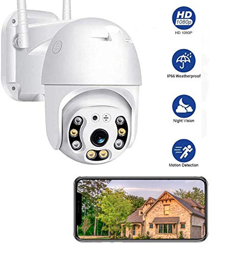IP Camera WiFi Esterno FHD 1080P Telecamera di Sorveglianza, Rilevamento...