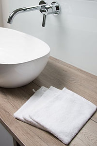 ZOLLNER 10 Pezzi manopole da Bagno in Spugna, 16x21 cm Bianco, 16 x 21