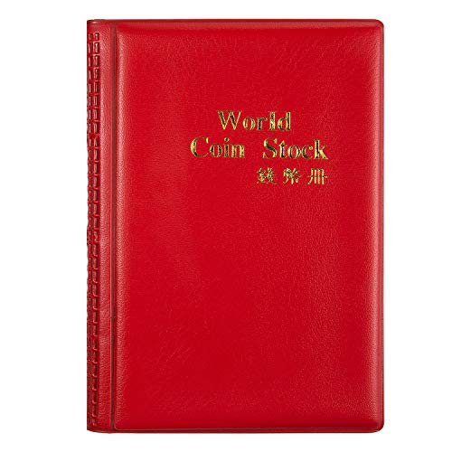 WolinTek Raccoglitore per Collezione di Monete,Raccoglitore Monete Rosso