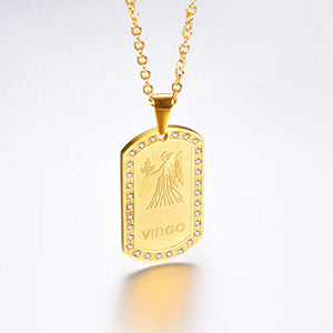 U7 Collana Pendente Cindolo Dog Tag Zodiacale Zodiaco 06 Vergine - Ilgrandebazar