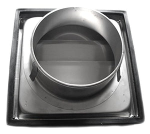 Griglia di ventilazione in acciaio inox, rettangolare, con DN 100, Argento - Ilgrandebazar