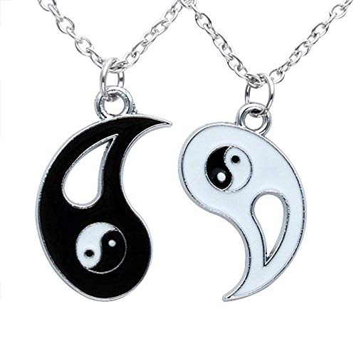 yin yang collana,Ciondolo 2pc Collana Ciondolo Tai Chi Yin Yang Puzzle... - Ilgrandebazar