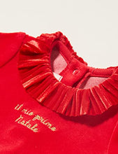 Carica l'immagine nel visualizzatore di Gallery, Chicco, Tutina Natale in ciniglia con piedino, Bimba 0-24, Rosso (411), 3 mesi