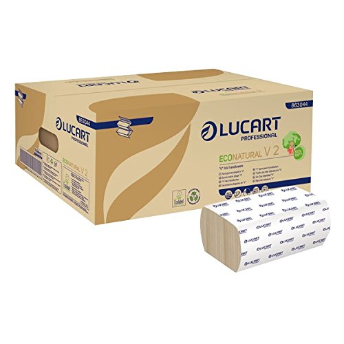 LUCART Asciugamani intercalati Lucart -V-riciclato Econatural -21x21cm- 2... - Ilgrandebazar