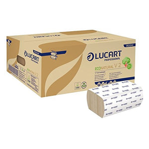 LUCART Asciugamani intercalati Lucart -V-riciclato Econatural -21x21cm- 2... - Ilgrandebazar