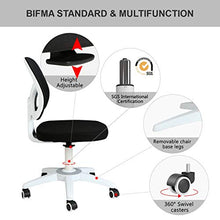 Carica l&#39;immagine nel visualizzatore di Gallery, Hbada Sedia da Ufficio Girevole scrivania Schienale Bianca