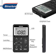 Carica l&#39;immagine nel visualizzatore di Gallery, Mini Radio Portatile Tascabile Digitale Ricevitore FM AM Pocket Nero