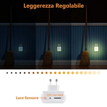 Carica l&#39;immagine nel visualizzatore di Gallery, Luce Notturna LED, Plug-and-Play regolabile Lampada notturna con sensore di... - Ilgrandebazar