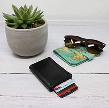 Carica l'immagine nel visualizzatore di Gallery, STEALTH Wallet - Porta carte di credito pop-up con Grigio Con Pelle Nera