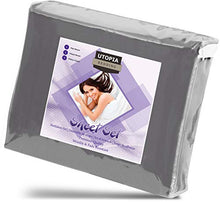 Carica l'immagine nel visualizzatore di Gallery, Utopia Bedding - Set Lenzuola Letto - Spazzolata Matrimoniale, Grigio - Ilgrandebazar
