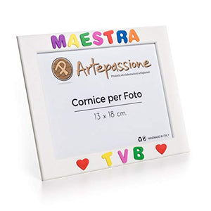 Cornici per foto in legno con la scritta Maestra TVB e decorata con... - Ilgrandebazar
