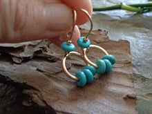 Carica l&#39;immagine nel visualizzatore di Gallery, ✿ ANELLO PICCOLO IN ORO E PIETRO TURCHESE PIETRE RONDELLE - ORECCHINI ✿...