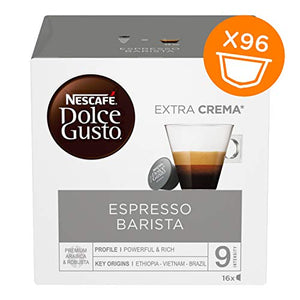 NESCAFÉ Dolce Gusto Barista, Caffè Espresso, 6 Confezioni da 16 Capsule...